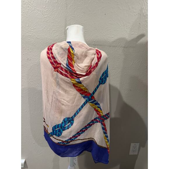 Carlisle Collection Linen Sail Away !  Ropes Nautical Scarf - Picture 4 of 6